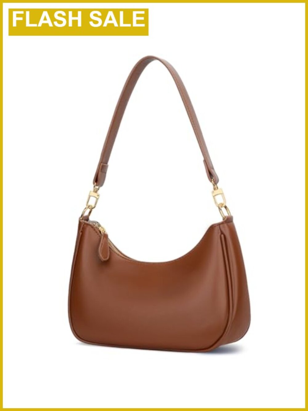 Faux Leather Hobo Shoulder Bag with Card Slots & Chain Strap